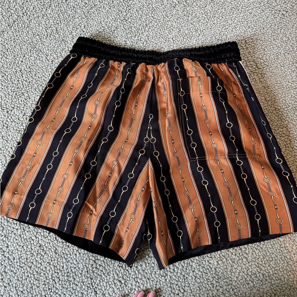 Gucci Men Chain Link Silk and Acetato Shorts